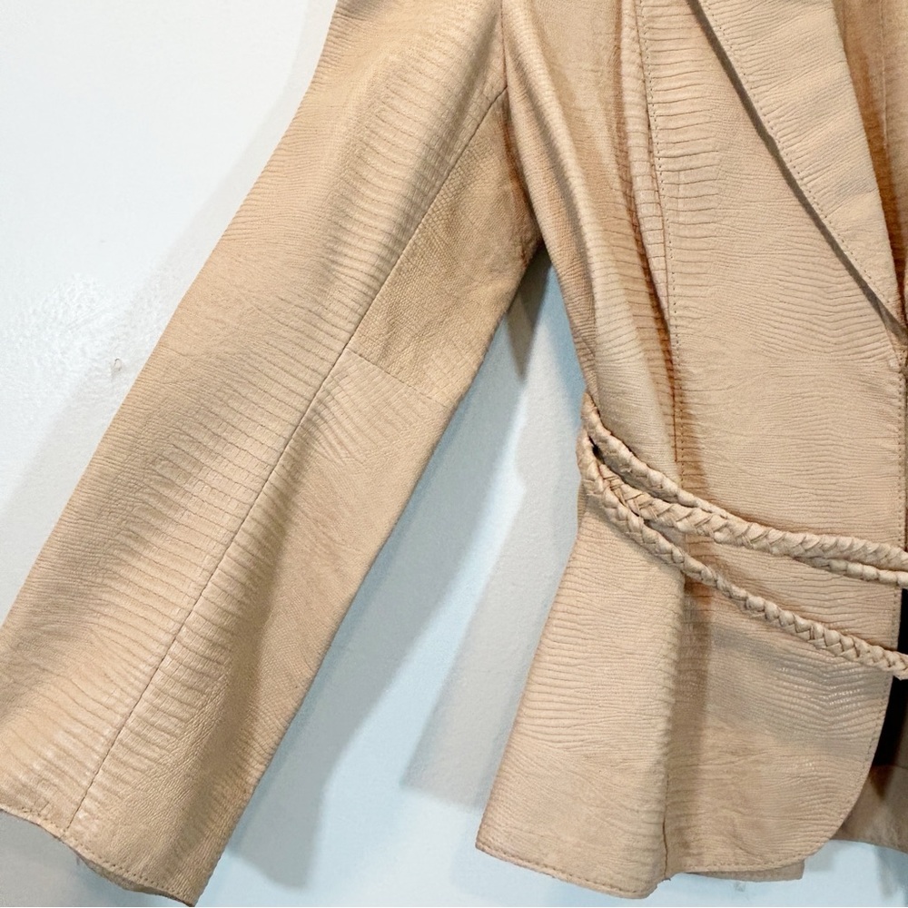 Banana Republic | Women's Leather Snakeskin Embossed Bohemian Jacket Size 8 - Picture 13 of 16